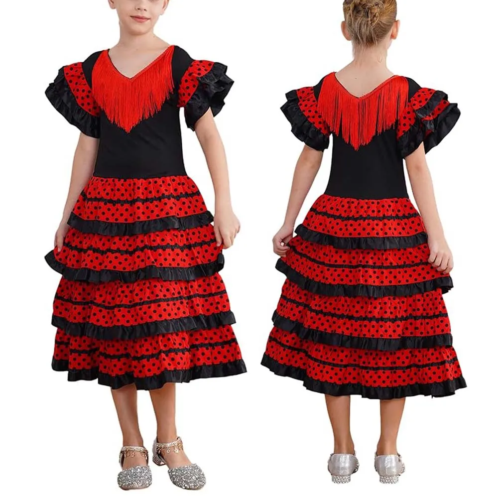 フラメンコ衣装　Flamenco ドレス 4層 子供～大人 オーダーメイド フラメンコ衣装 Flamenco ドレス 4層 子供～大人 オーダーメイド