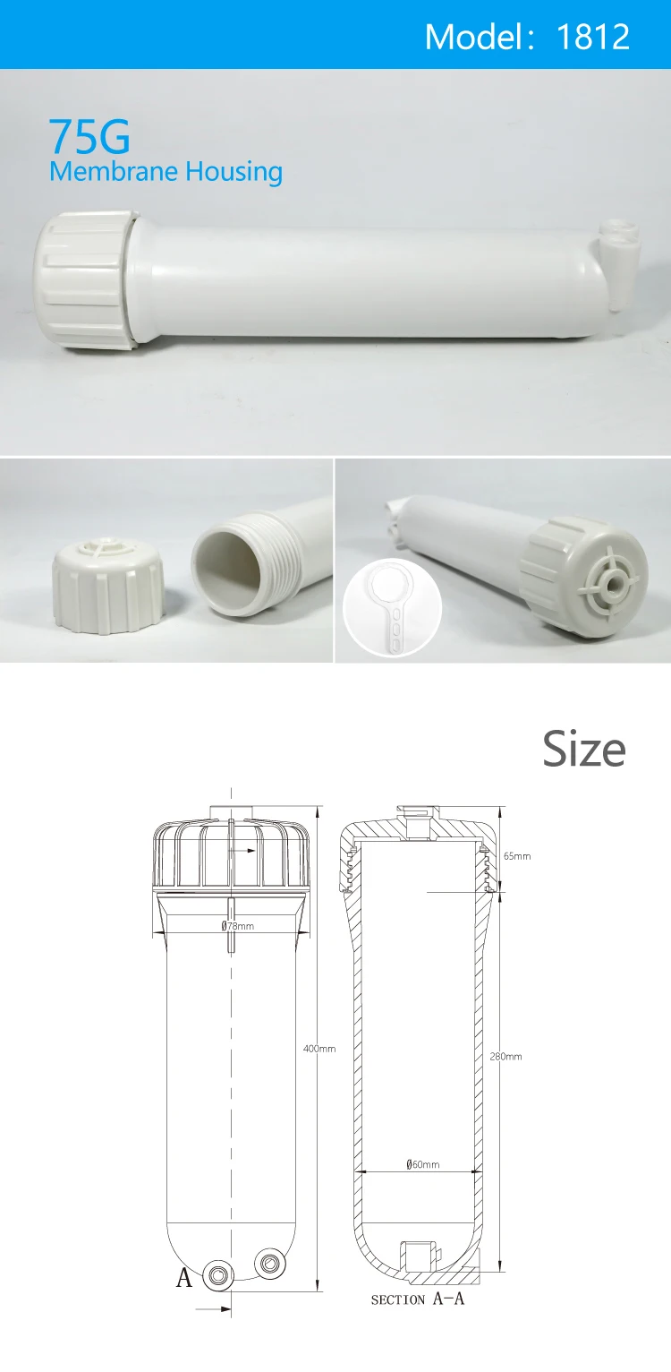 Filter Air Perumahan Filter Cartridge 100 Gpd Ro Membran Perumahan