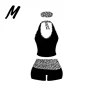 Top nero + pantaloncini
