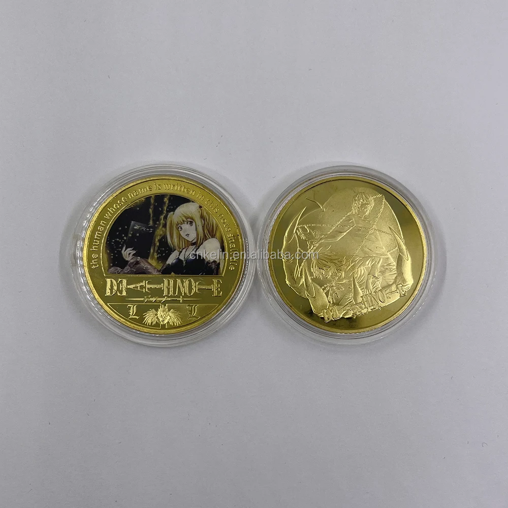 Custom 5 Designs Japan Anime Badge Death Note Gold Plated Coin