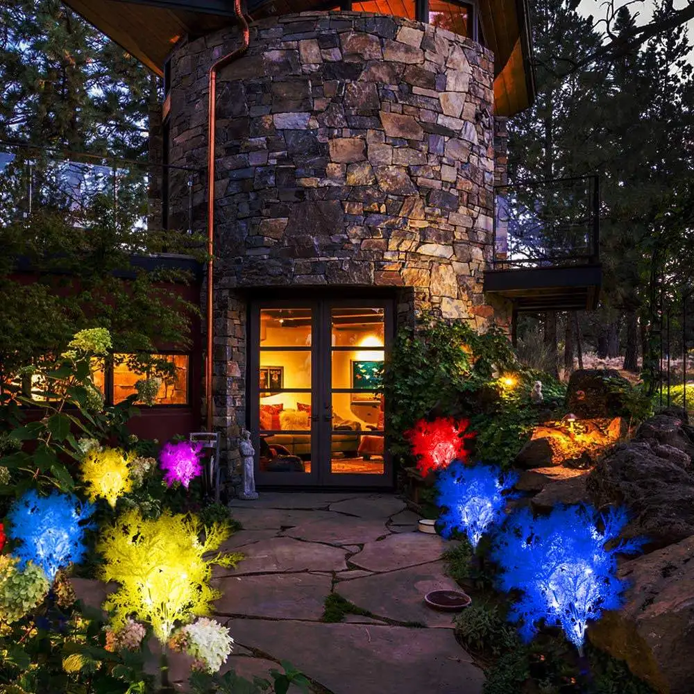 LED Solar Rime Pin Light Outdoor Waterproof Retro Yard Landscape Light Garden Lawn Decorative Light