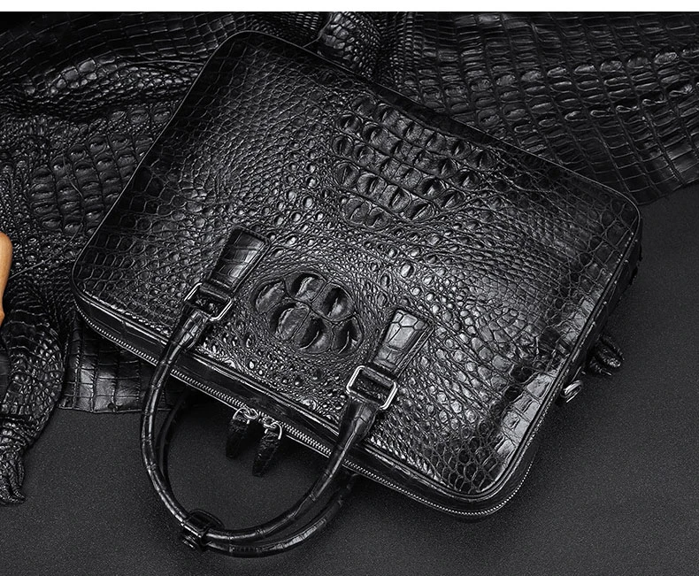 Sacoche Homme Hand Made Real Crocodile Skin Leather Designer Classic ...