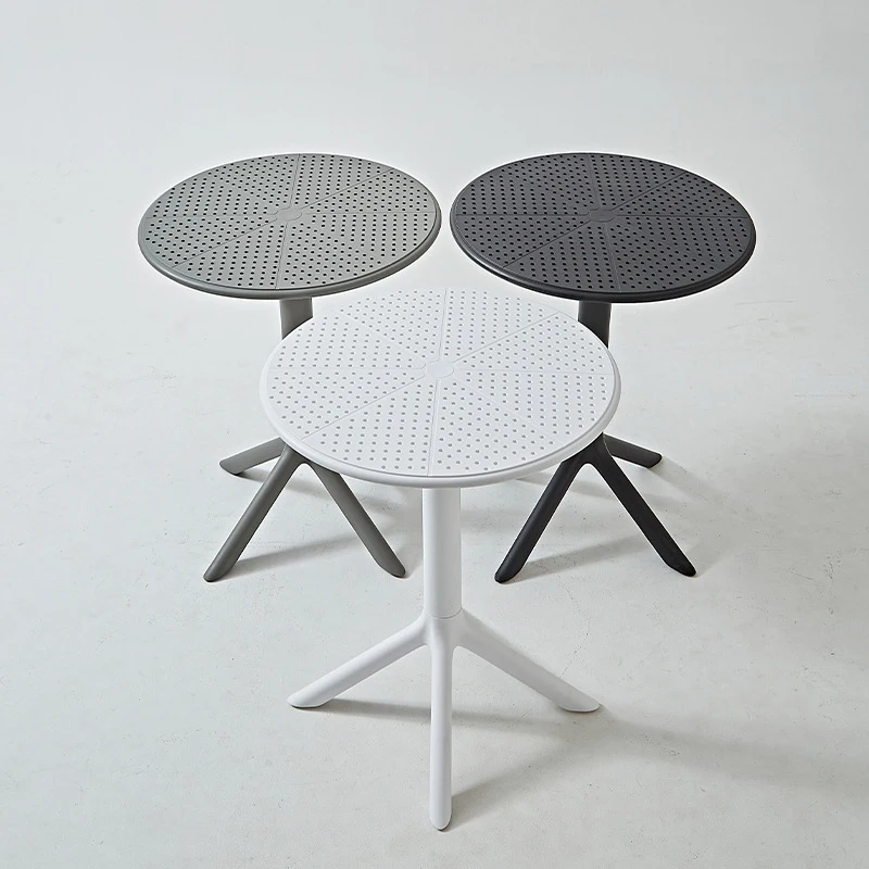 Simple Outdoor Waterproof Plastic Table Three-Legged Plastic Bar Round Table