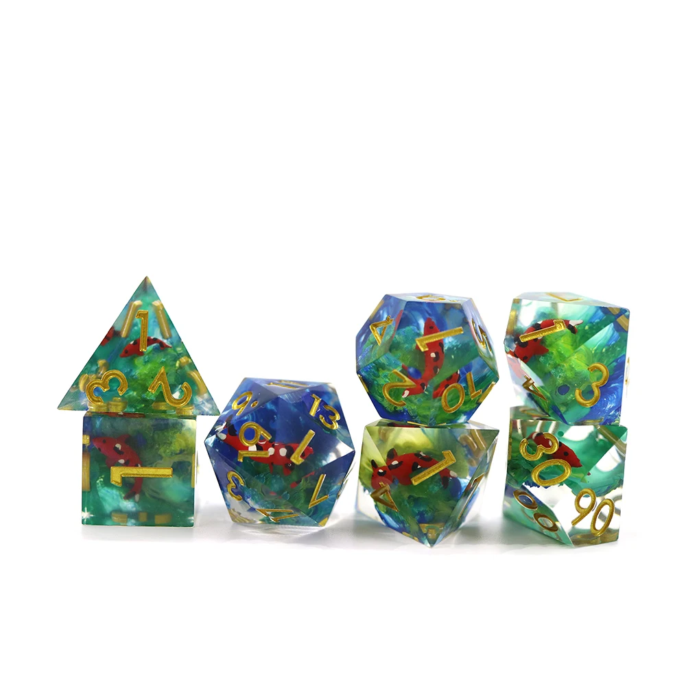 product high quality full set rpg  dnd gaming dice precious gemstone style tabletop accessories-15