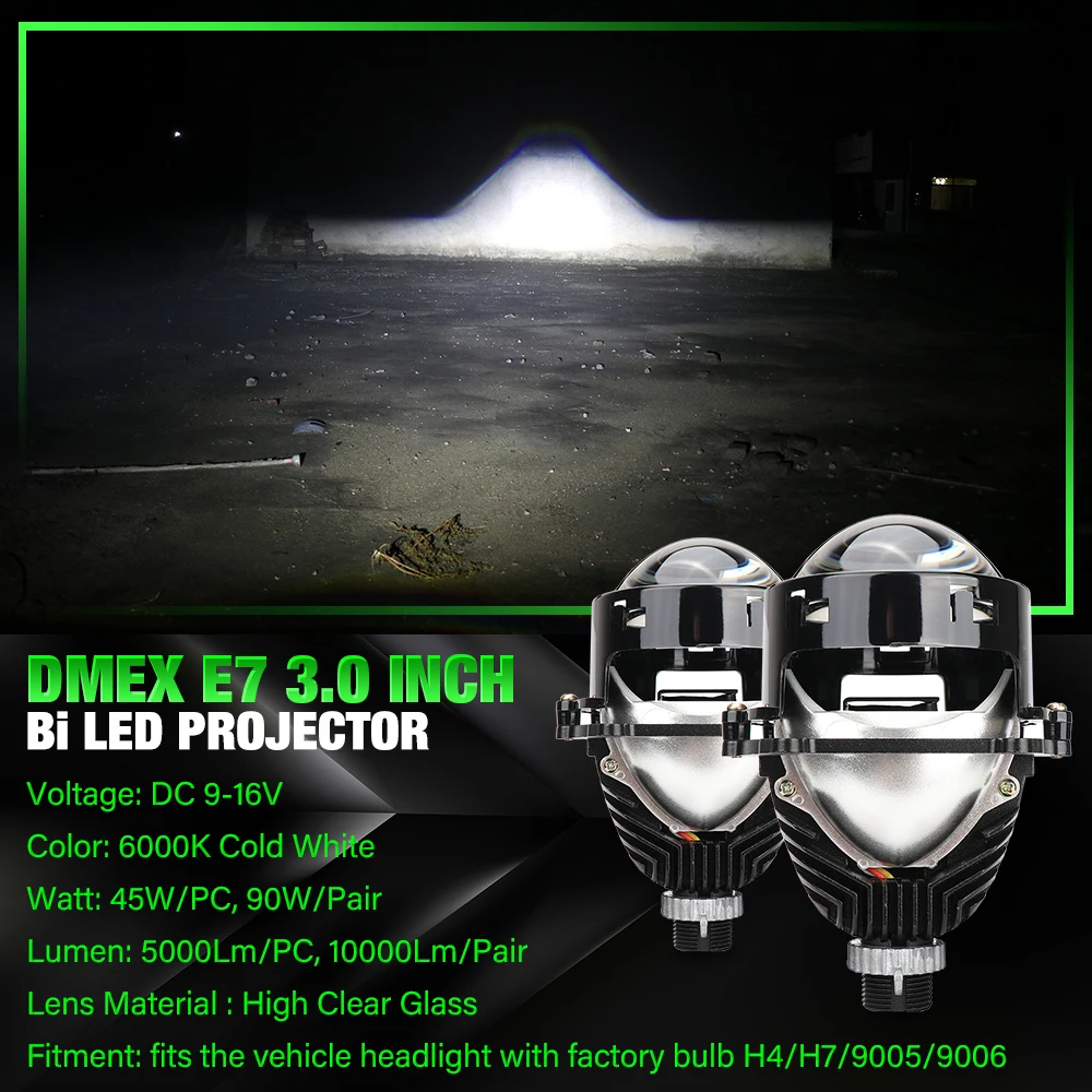 Dmex E7 2.5 3.0 Inch Bi Led Projector Lens Car Headlights With Led