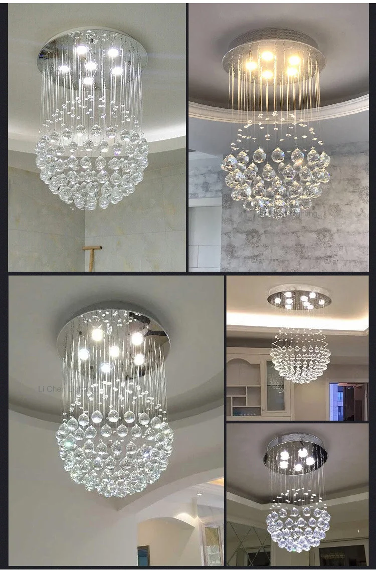 p0026 luxury style indoor decoration hotel villa staircase led crystal ceiling chandelier  -3
