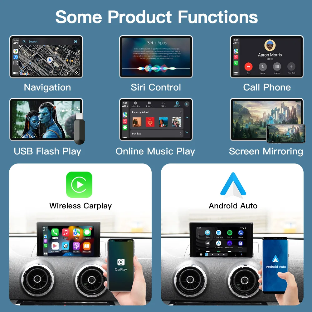 CARABC Wireless Carplay Android Auto Interface for Audi 3g Mmi Rmc A6 A7 2012-2016 With Mirror Link audi A6 C7 Carplay
