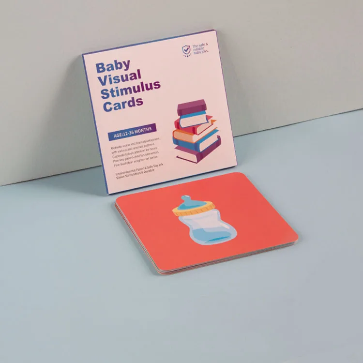 4 in 1 Learning Activity Flash Cards for Baby Paper Visual Stimulus Cards