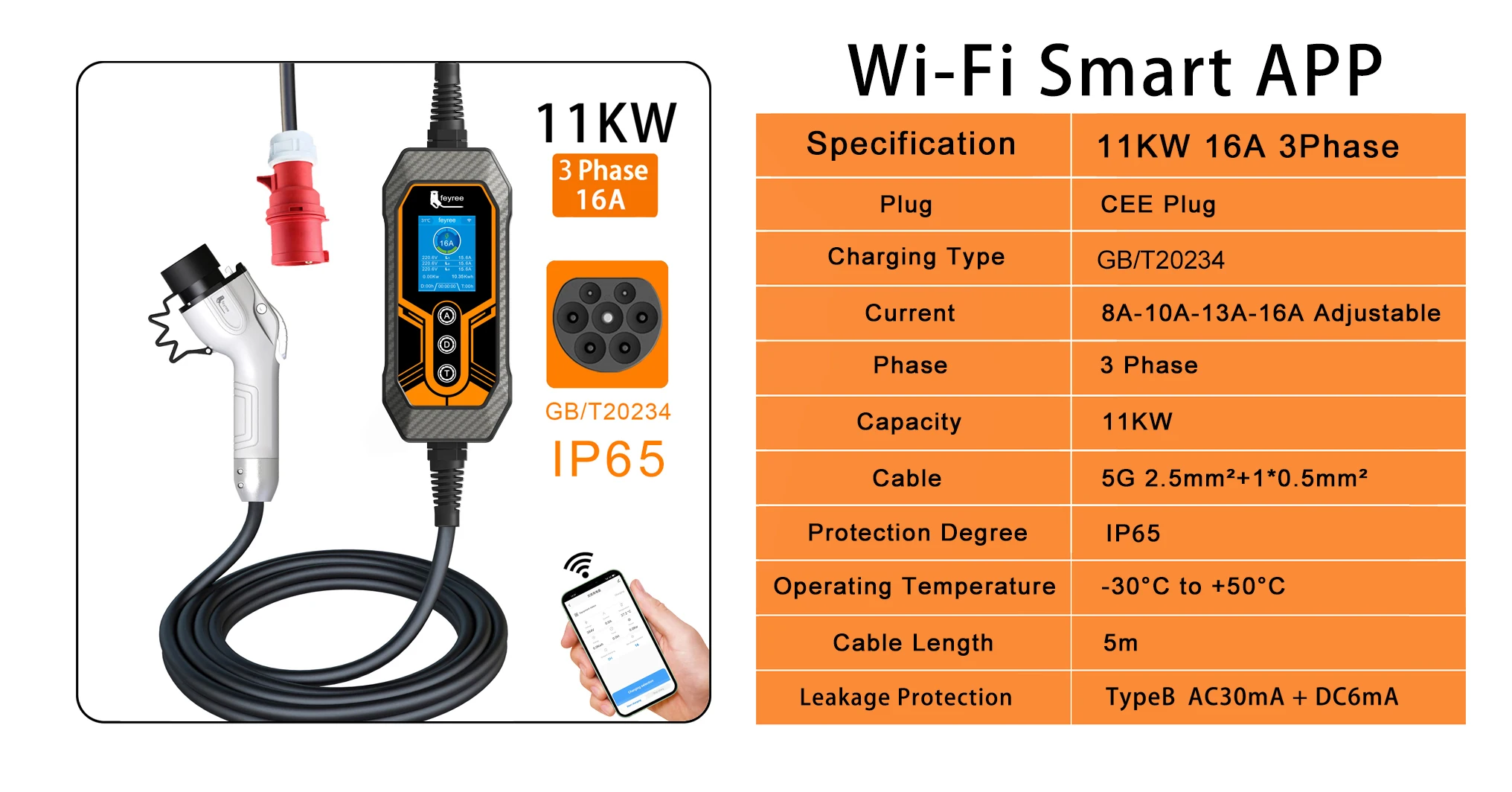 Feyree Odm 13a 16a Home Car Charger Solar Carport With Portable Ev 