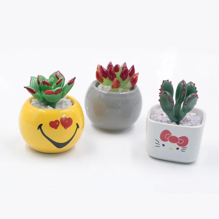 Изящные стеклянные суккуленты ручной работы