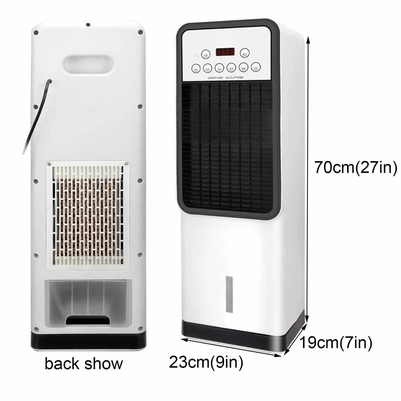 Mini climatizzatore combinato riscaldamento/raffreddamento con 4 modalità, 3 velocità, display a LED, timer, telecomando touch. Ideale per dormitori, hotel e forniture all'ingrosso._voghion.com
