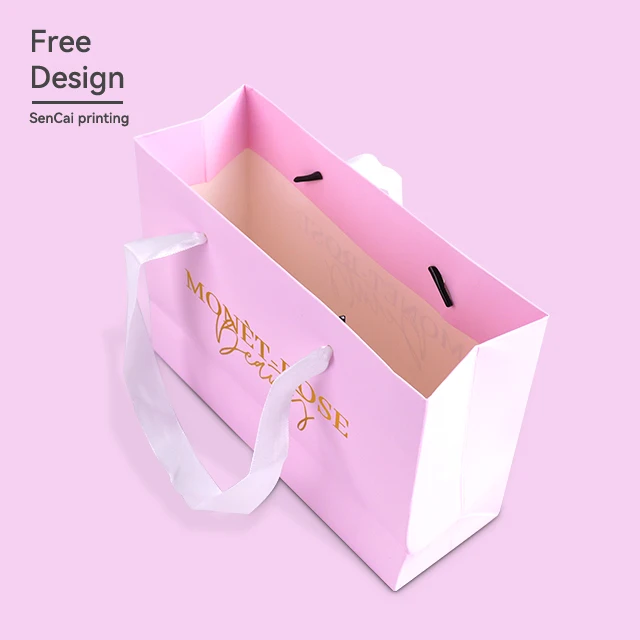 Wholesale High Quality Custom Design Cosmetics Clothing Handbag  Gift Bag Shopping  Paper Bag