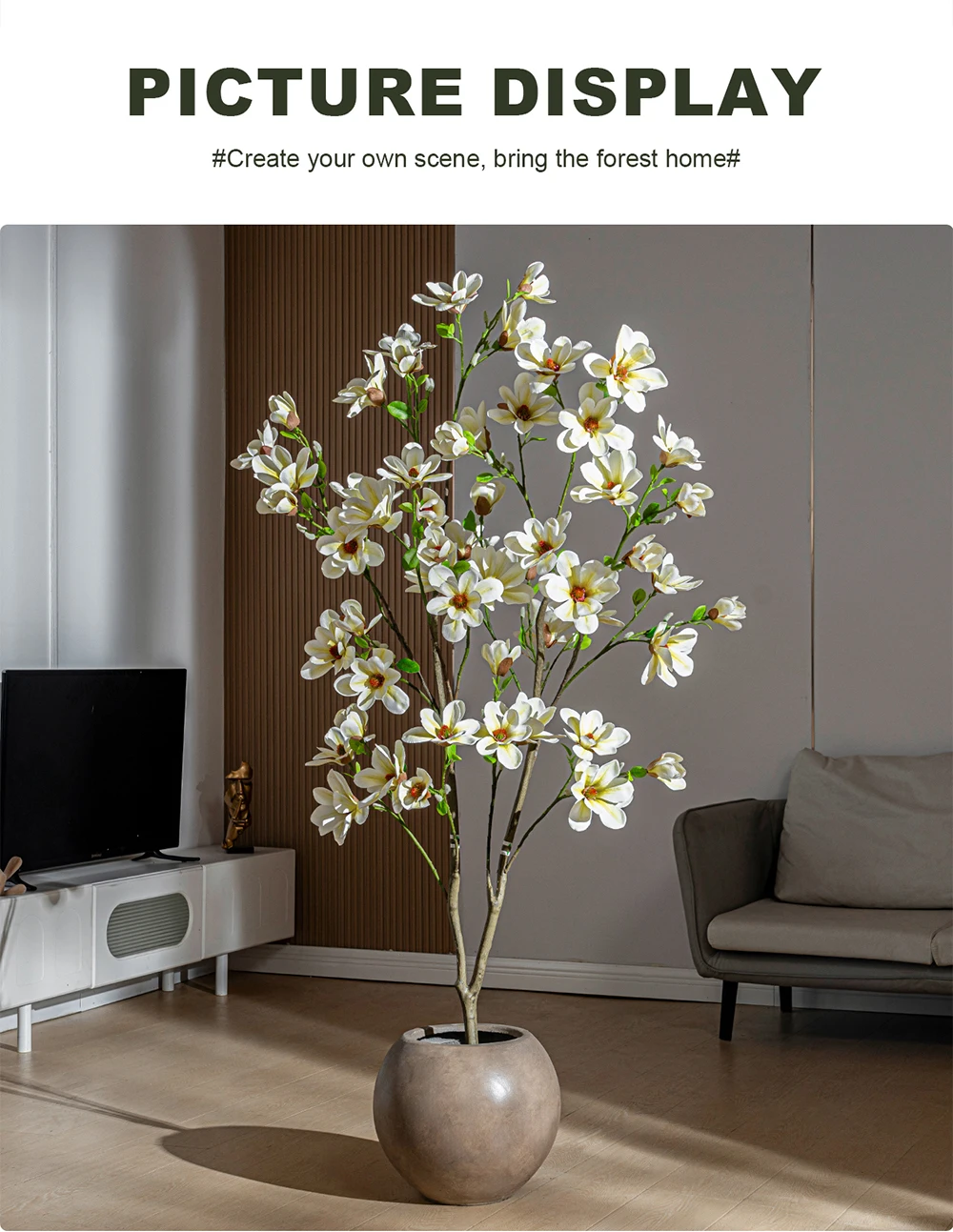 product plastic artificial magnolia tree shaped plant eco friendly high quality landscaper outdoor wedding stage flower decoration-16