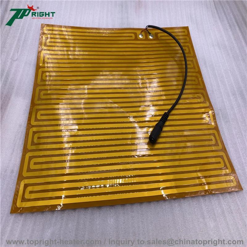 12v Kapton Polyimide Film Heating Element Etched Foil Heater With Glue