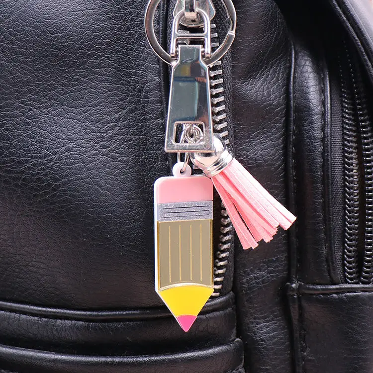 Customized Syasibo jewelry KHS295KH1245  New product CN Pencil TRENDY Teacher Gift Acrylic Keychain factory