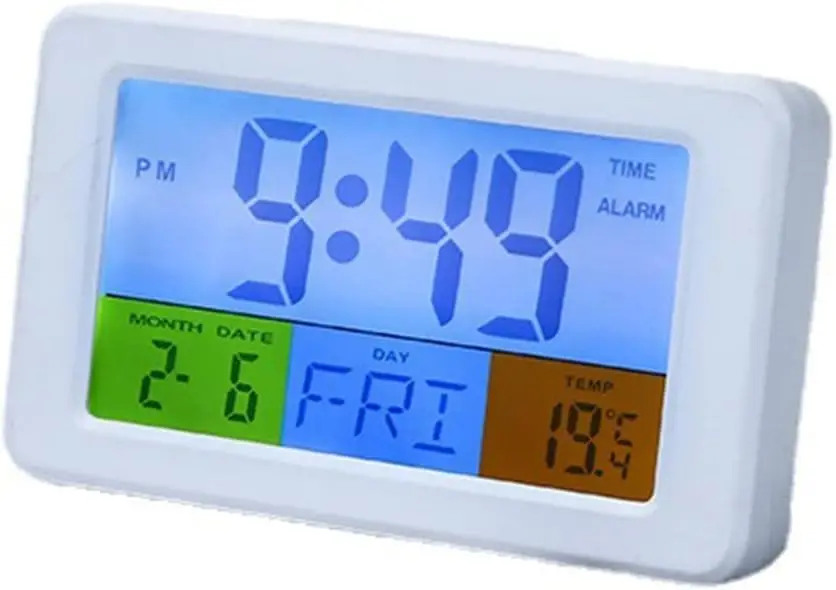 LCD Color Electronic Multi-Function Temperature Countdown Digital Clock Lazy Snooze Bedside Alarm Clock