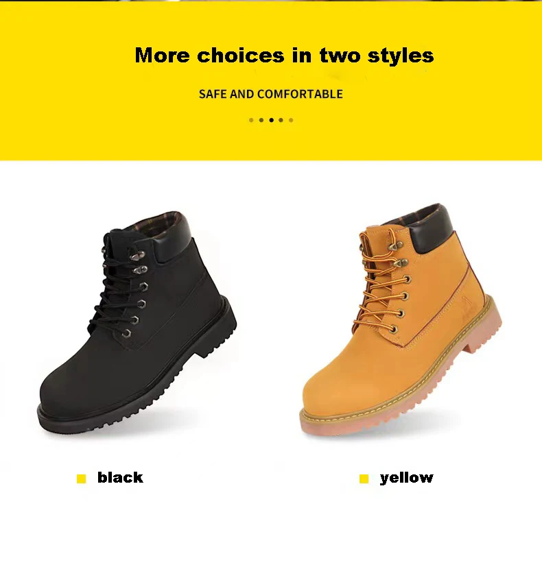 High Quality Boot Steel Toe Cap Anti Slip Thick Rubber Leather Upper