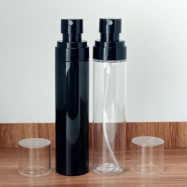 Wholesale 60ml 80ml 100ml 120ml Black Fine Mist Black Spray Bottle PET Flat Top Plastic Bottle High Quality Black Plastic Bottle