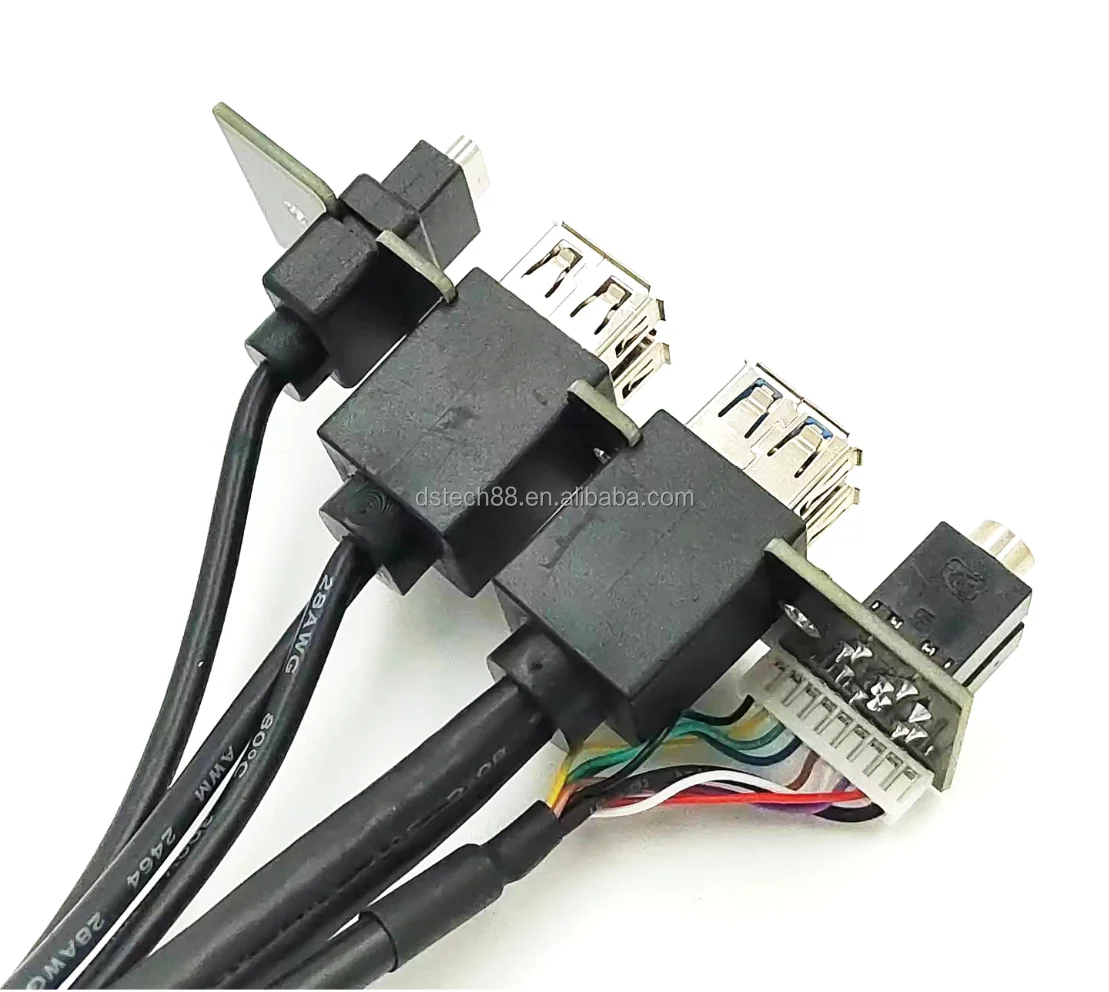 Desktop Front Panel Case Usb Cable With Usb 3.0x2 Usb2.0x2 Type C Hd
