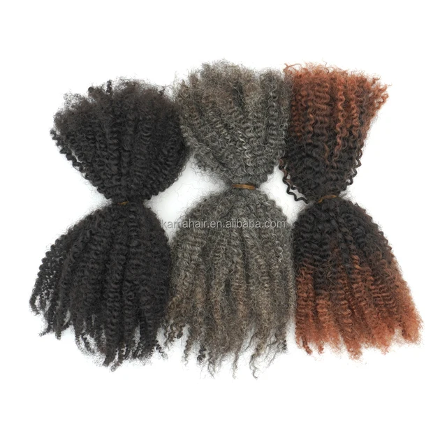 KAMA Afro Kinky Curl 4C 4B 4A Remy Brazilian Bulk Human Hair Locs Twist/Braiding Extensions Wholesale