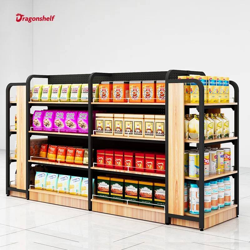 Dragonshelf Miniso Wood Supermarket Shelves Display Retail Display Stand Hot Sale Dollar Stationary 