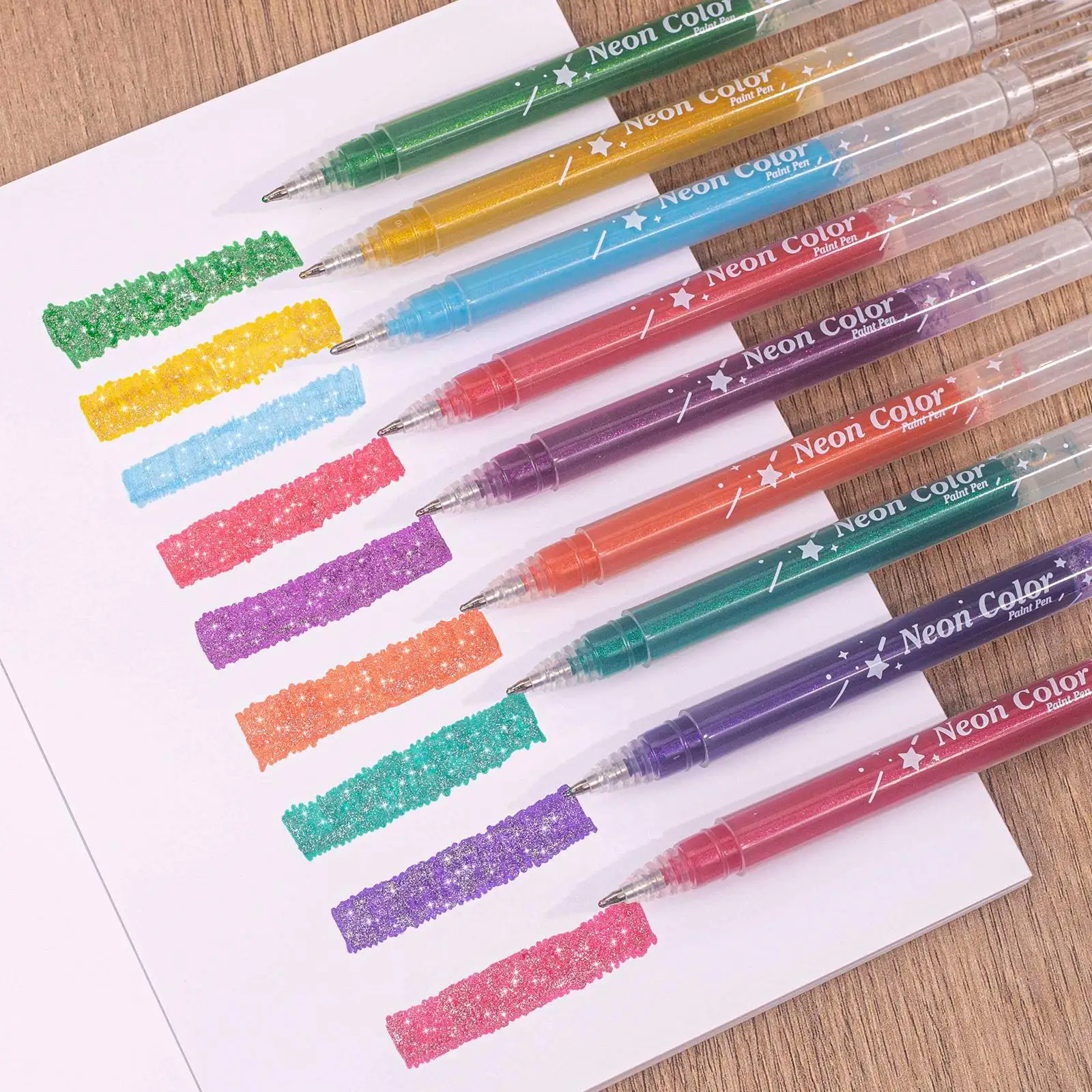 Professionelles Neon Glitzer Gelstift Set Für Malbücher Und Kunst_voghion.com