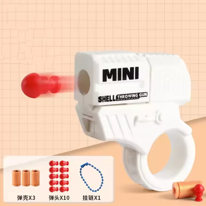New Decompression Fidget Spinner Toy Mini Soft Bullet Shell Ejecting Plastic Toy Gun for Boys