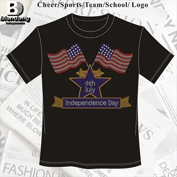 Best Quality Bling Motif Hotfix Rhinestone Transfer Design Customization Bling Crystal Hot Fix Rhinestone Transfer for T Shirt