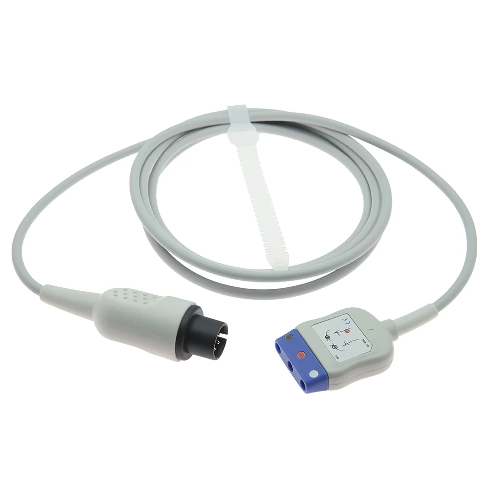 Carewell Edan M50 M80 3-Lead ECG Trunk Cable with Din-Style Connector Medical Consumables for Main ECG Cable Use