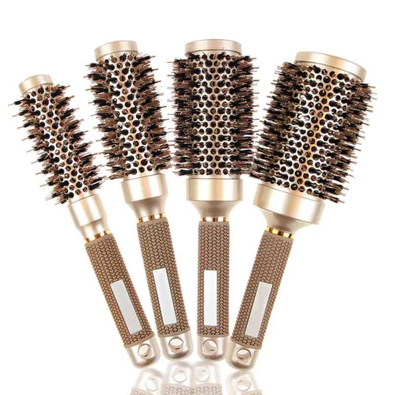 A Round Brush To Curl Dry Hair Hairbrush Professional Nano Wooden
