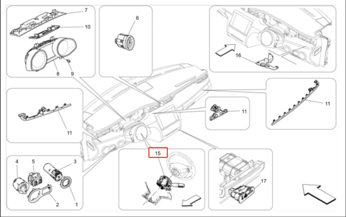 2025 Hot Sale ABS Car Accessories Combination Switch For Maserati Quattroporte Ghibli 2013-2025 OE 670085949 manufacture