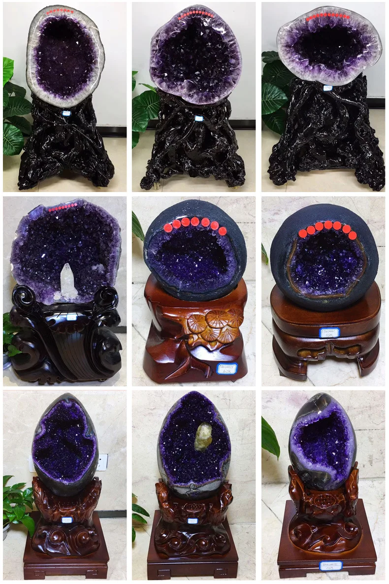 Wholesale Natural Brazilian Uruguay Amethyst Geode Crystal Home Office Ornament Decorative