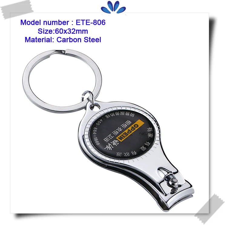 Cheap Custom Gifts Nail Clippers Key Chain Printing Logo Key Ring With Bottle Opener Nail Clipper