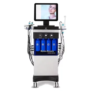 Custom Logo 14 In 1 Aqua Peeling Oxygen Hydro Facial Machine Deep Cleaning Microdermabrasion Face Skin Care Whitening US Plug