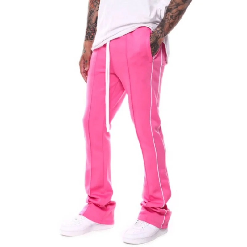 KY High Quality Custom Side Stripe Men Flare Sweatpants Flare