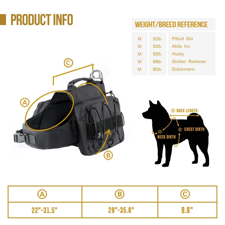 dog weight backpack