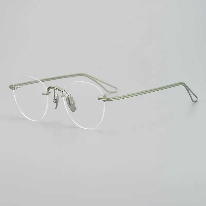 2023 New Glasses Titanium Myopia Optical Glasses Frame Frameless Fashion Round Eyeglass Frame