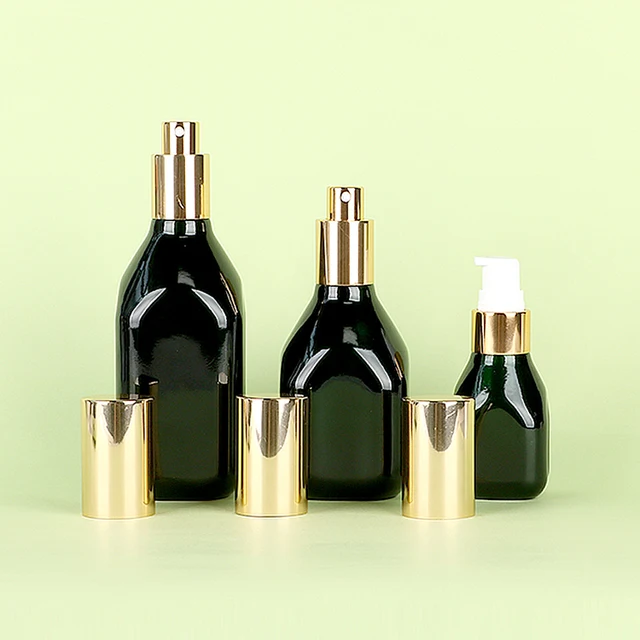 Ebony-Elite 30ml 100ml Black Square Bottom Glass Bottle + Electroplating for Frankincense Essential Oil