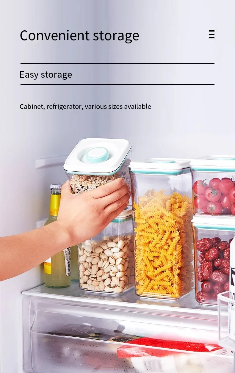 Square transparent sealed tank with scale food storage box Kitchen plastic grain storage tank storage tank details