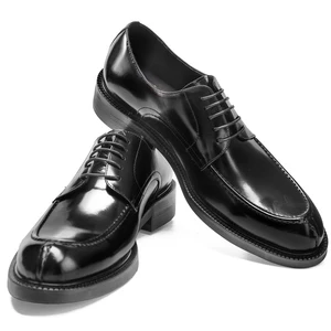Italian Genuine Leather Formal Business Wedding Breathable Derby Shoes Handmade Lace up Dress Shoes for Men