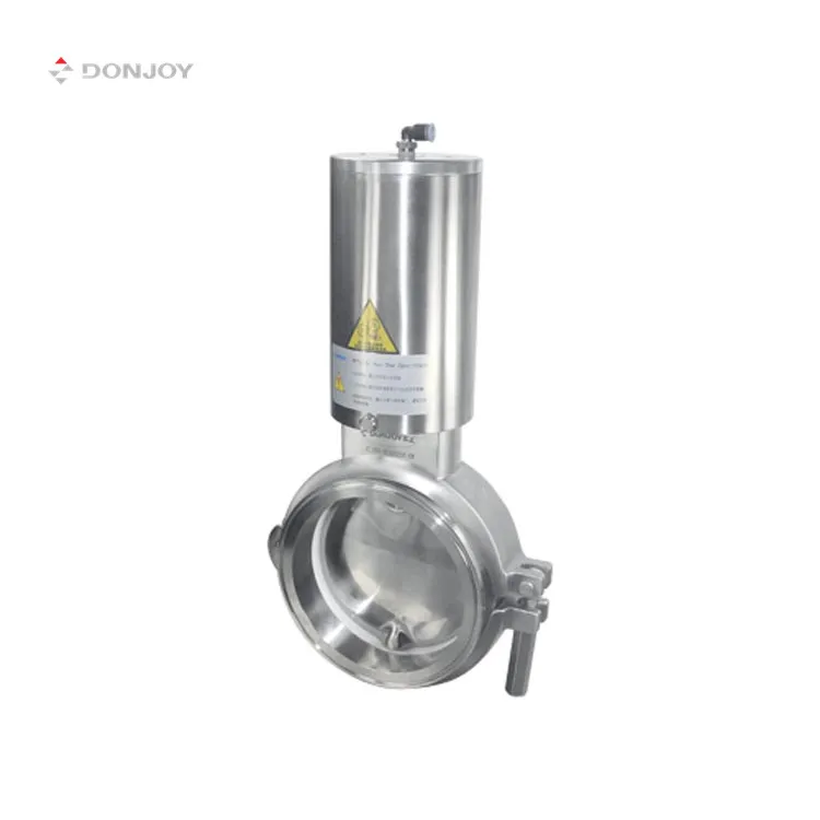 
 DONJOY pneumatic butterfly valve for powder stainless steel butterfly valve sanitary butterfly valve  