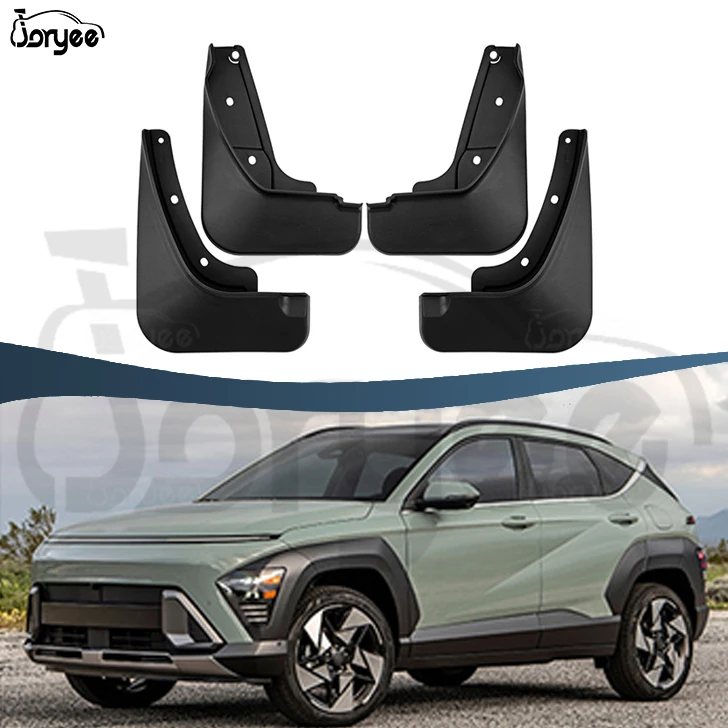 Front Rear Wheel Mud Flap Plastic Protector Splash Shield Fender Mudguard Accessory for Hyundai Kona 2024 2025 Car Spare Parts