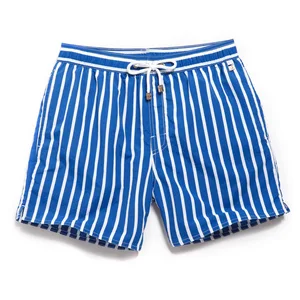 Men's Striped Print Quick-Dry Beach Pants Fashion Three-Point Shorts Casual Swim Trunk for Summer Adults Support