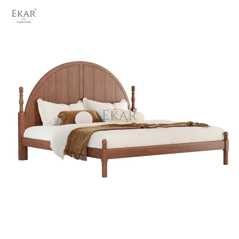 Cherry wood soft and comfortable bedroom bed-bedroom furniture-bedside table-soft bed