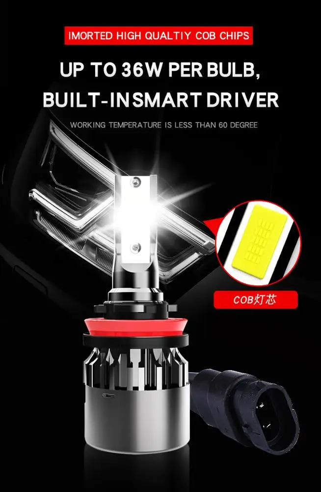 D2s Projector R15 V2 Demo Kit Test Small Size LED Headlight P16 COB LED Chip Motorcycle Bulk Price 12v 24v 40w 12 Months 6000K