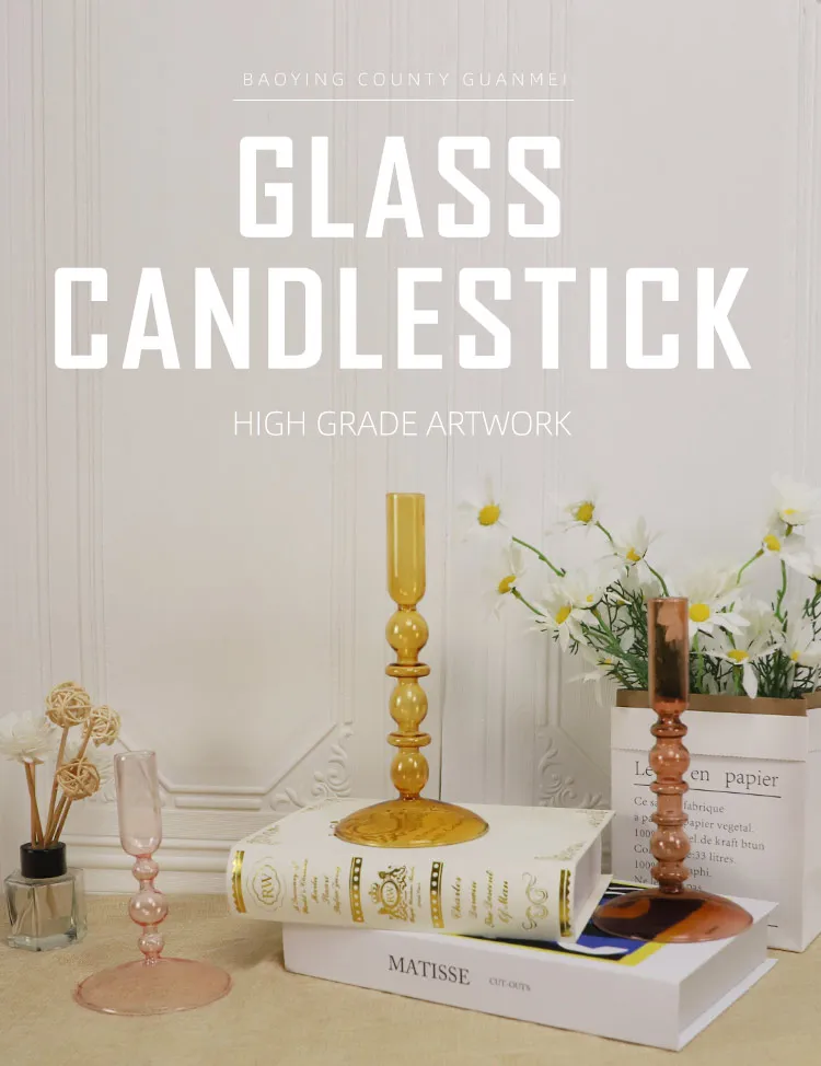 Glass Candle Holders, Lanterns, & Candle Jars  View larger image  Share Light luxury nordic wind glass candle hol details