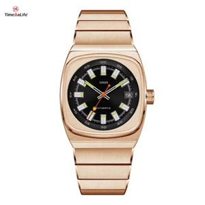 Factory OEM Custom Classic Fashion Wristwatch Stainless Steel Band Waterproof Luminous Automatic Mechanical Watch for Women