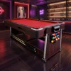 Walnut wood - red tablecloth pool table
