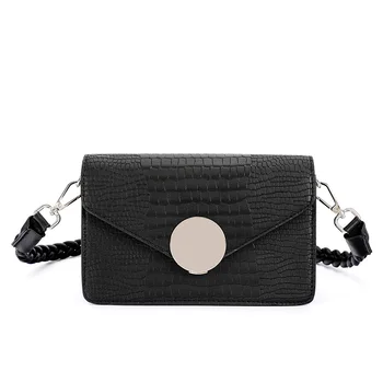 new luxury chains small phone crossbody bag women 2022 latest embossed pu leather crocodile handbag