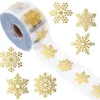 Gold Snowflake, 2.5cm (1in), 500 pcs/roll